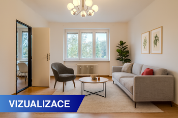Obývací pokoj - vizualizace - Pronájem bytu 2+1 v osobním vlastnictví 53 m², Ústí nad Labem