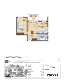 Pronájem bytu 2+kk v osobním vlastnictví 56 m², Praha 9 - Vysočany