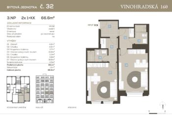 Prodej bytu 2+kk v osobním vlastnictví 67 m², Praha 3 - Vinohrady