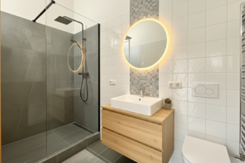 koupelna - vizualizace - Prodej bytu 1+1 v osobním vlastnictví 44 m², Plzeň