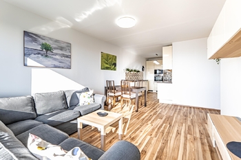 Obývací pokoj + kuchyně - Pronájem bytu 3+kk v osobním vlastnictví 66 m², Praha 4 - Chodov