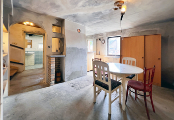 Obývací pokoj s kuchyňským koutem - Prodej chaty / chalupy 74 m², Nová Role
