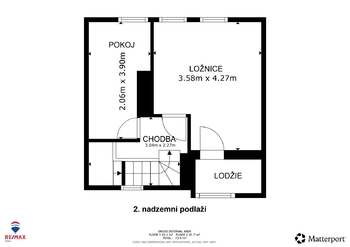 Půdorys 2. NP - Prodej chaty / chalupy 74 m², Nová Role