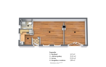 Půdorys - přízemí - Prodej chaty / chalupy 88 m², Rudník