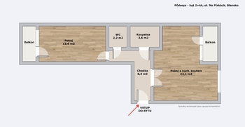 Prodej bytu 2+kk v družstevním vlastnictví 43 m², Blansko