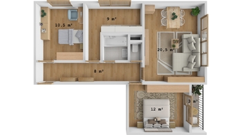 Pronájem bytu 3+1 v osobním vlastnictví 70 m², Hradec Králové