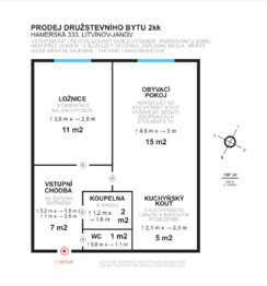 Pronájem bytu 2+kk v družstevním vlastnictví 41 m², Litvínov