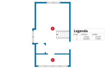 obytné podkroví - Prodej chaty / chalupy 74 m², Slabce