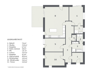půdorys domu - Prodej domu 136 m², Brázdim