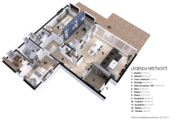 Půdorys - Prodej domu 130 m², Vřesina