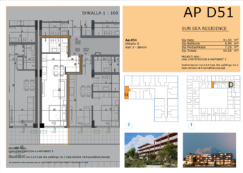 Prodej bytu 1+kk v osobním vlastnictví 56 m², Golem, Albánie