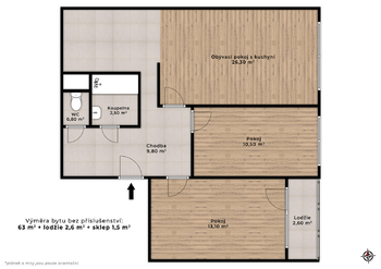Prodej bytu 3+kk v osobním vlastnictví 67 m², Praha 9 - Černý Most