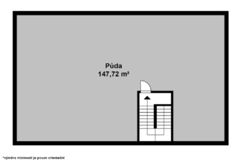Půdorys (půda) - Prodej domu 247 m², České Velenice
