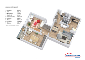 Prodej bytu 3+1 v družstevním vlastnictví 77 m², Praha 10 - Uhříněves