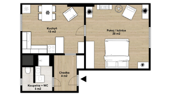 Prodej bytu 1+1 v osobním vlastnictví 49 m², Ostrava