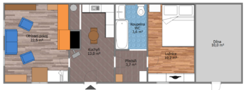 Půdorys - Prodej chaty / chalupy 53 m², Netřebice