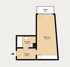 Prodej bytu 1+kk v osobním vlastnictví 40 m², Moravany