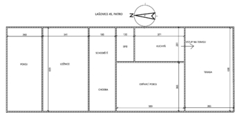 Půdorys patro - Prodej domu 90 m², Lašovice