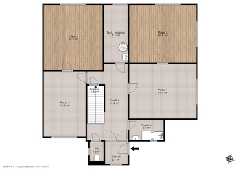 Půdorys přízemí - Prodej domu 177 m², Bořanovice