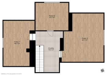 Půdorys 1.patro - Prodej domu 177 m², Bořanovice
