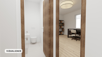 Vizualizace pokoj 5 - část WC/umyvadlo - Prodej domu 177 m², Bořanovice
