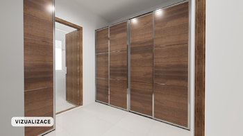 Vizualizace pokoj 4 - část šatna - Prodej domu 177 m², Bořanovice