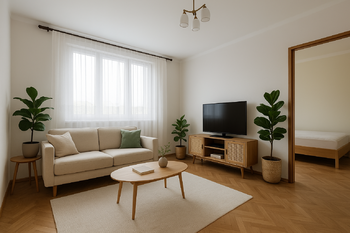Návrh obývacího pokoje po rekonstrukci - Prodej bytu 2+1 v osobním vlastnictví 53 m², Mladá Boleslav