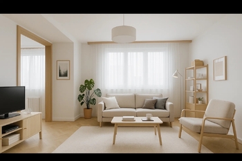 Návrh obývacího pokoje po rekonstrukci - Prodej bytu 2+1 v osobním vlastnictví 53 m², Mladá Boleslav