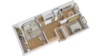 Půdorys - Prodej bytu 2+1 v družstevním vlastnictví 66 m², Praha 8 - Čimice