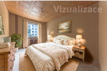 Ložnice - vizualizace - Prodej bytu 2+1 v družstevním vlastnictví 66 m², Praha 8 - Čimice