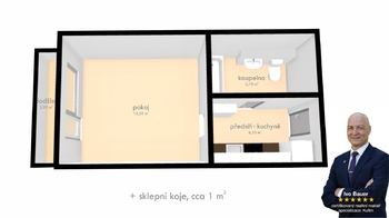 Prodej bytu 1+kk v osobním vlastnictví 28 m², Kuřim