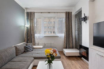 Obývací pokoj - Prodej bytu 1+1 v osobním vlastnictví 41 m², Praha 4 - Písnice 
