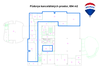 Pronájem kancelářských prostor 694 m², České Budějovice
