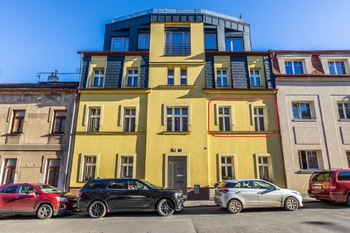 Vyznačení bytu - Pronájem bytu 2+kk v osobním vlastnictví 47 m², Praha 5 - Košíře
