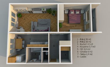 Prodej bytu 2+1 v osobním vlastnictví 60 m², Chomutov