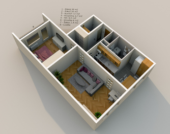 Prodej bytu 2+1 v osobním vlastnictví 60 m², Chomutov