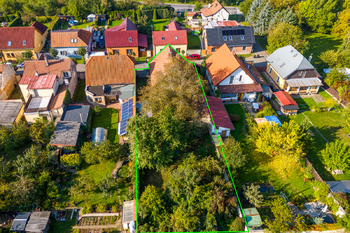 Pohled na dům s vyznačením - Prodej domu 150 m², Veltrusy