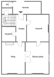 Půdorys přízemí - Prodej domu 150 m², Veltrusy