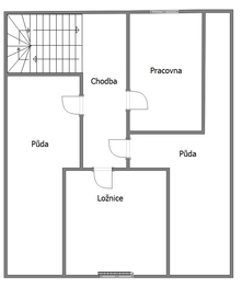 Půdorys patro - Prodej domu 150 m², Veltrusy