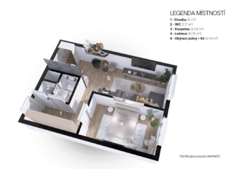 Pronájem bytu 2+kk v osobním vlastnictví 44 m², Praha 10 - Horní Měcholupy