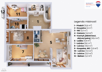 Prodej bytu 5+kk v osobním vlastnictví 149 m², Praha 5 - Jinonice