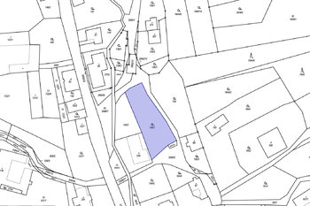 Katastrální mapa - Prodej pozemku 1222 m², Horní Třešňovec