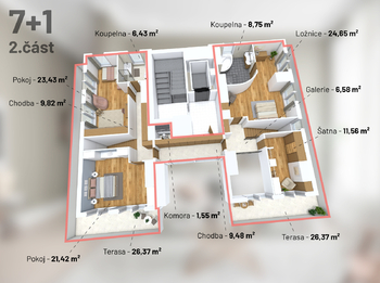 Prodej bytu 6 a více v osobním vlastnictví 320 m², Praha 5 - Stodůlky