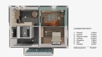 Prodej bytu 2+kk v osobním vlastnictví 50 m², Nupaky