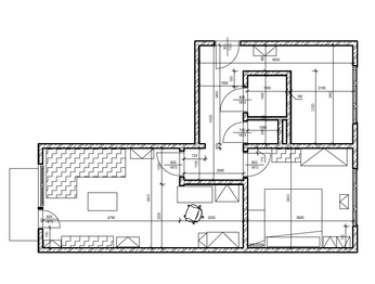 Plánek bytu - Pronájem bytu 2+1 v osobním vlastnictví 53 m², Brno
