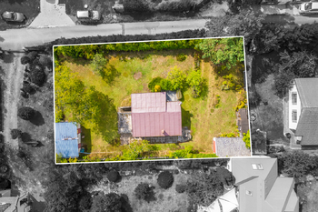 Pohled s vyznačením pozemku - Prodej chaty / chalupy 58 m², Malé Kyšice
