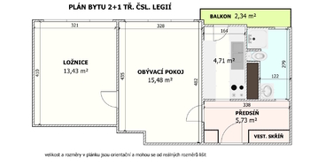 Prodej bytu 2+1 v osobním vlastnictví 54 m², České Budějovice