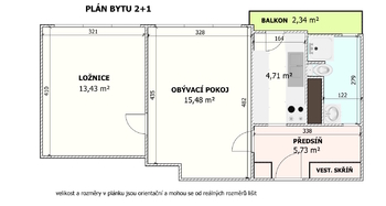 Prodej bytu 2+1 v osobním vlastnictví 54 m², České Budějovice