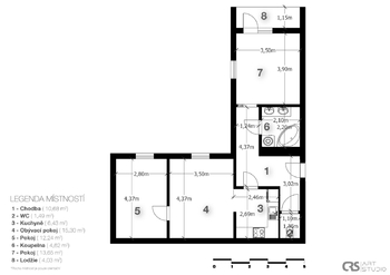 Prodej bytu 3+kk v osobním vlastnictví 66 m², Milovice