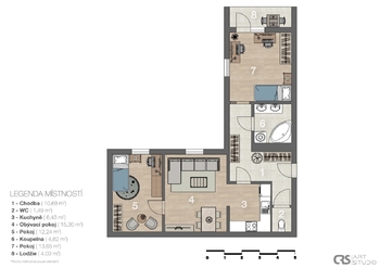 Prodej bytu 3+kk v osobním vlastnictví 66 m², Milovice